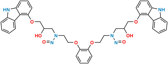 Picture of Carvedilol Bis alkylpyrocatechol Derivative Dinitroso Impurity