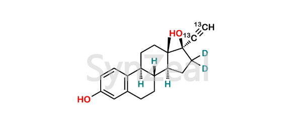 Picture of Ethynylestradiol-16,16-d2 ethynyl-13C2